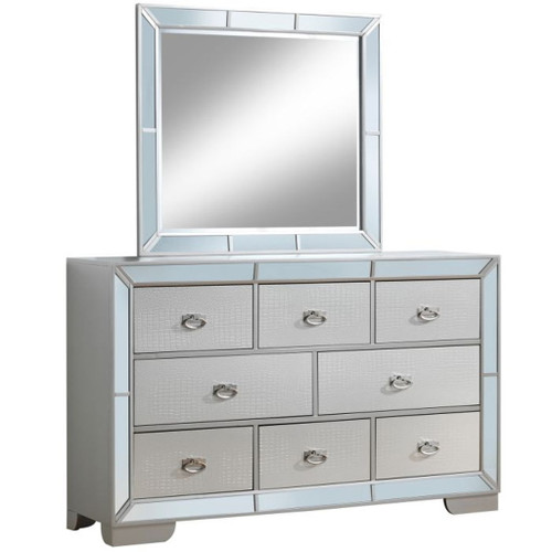 Stylish Storage Dresser - Silver Champagne