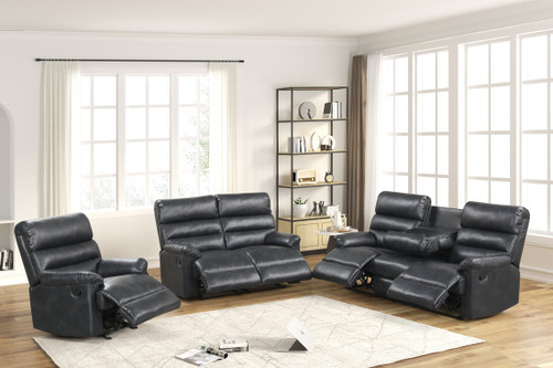 Albert 3pc Reclining Set in Leather by Happy Homes