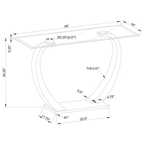 Pruitt - Glass Top Metal Base Table
