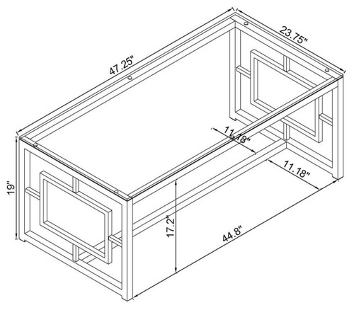 Merced - Glass Top Metal Table
