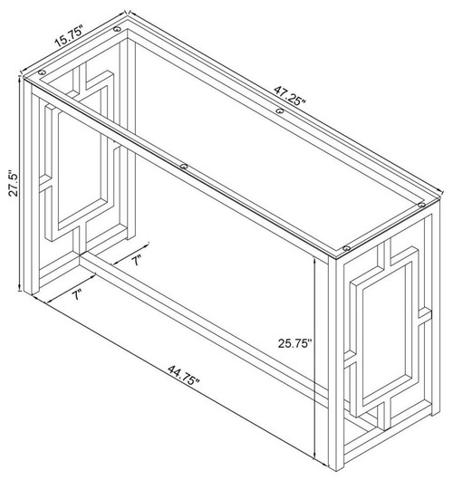 Merced - Glass Top Metal Table
