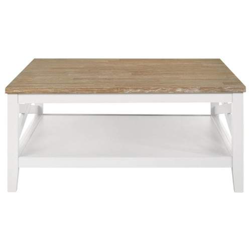 Hollis - Square Wood Table With Shelf