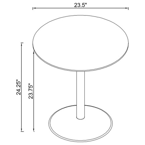 Ganso - Round Metal Coffee Table With Tempered Glass Top