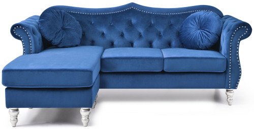 Hollywood - Upholstered Sofa Chaise - Navy Blue