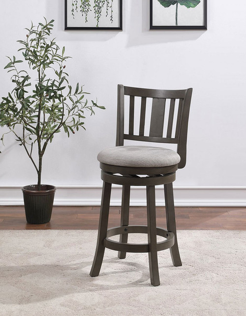 D01852 Antique Gray 24 inch Swivel Counter Stool by Avalon