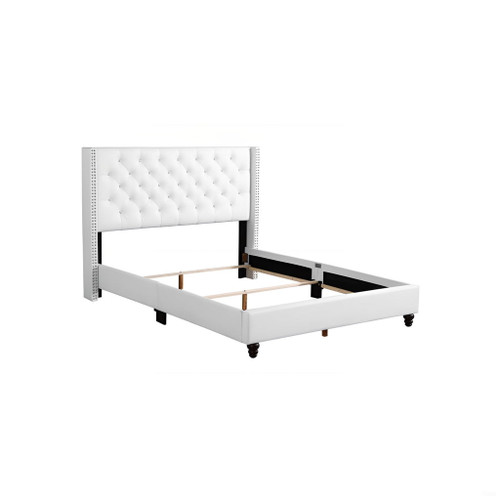 Upholstered Nailhead Trim Chic Bed
