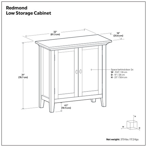 Redmond - Handcrafted Low Storage Cabinet