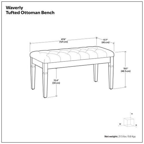 Waverly - Upholstered Tufted Ottoman Bench
