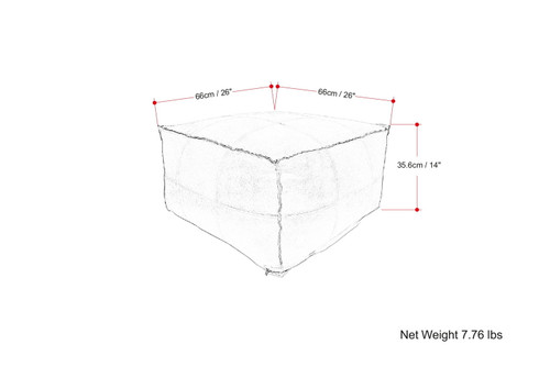 Sheffield - Handcrafted Square Pouf