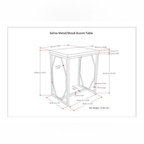 Selma - Handcrafted Metal And Wood Accent Table