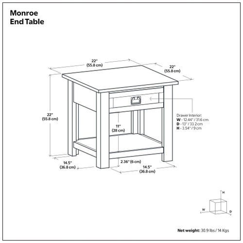 Monroe - Handcrafted Side Table