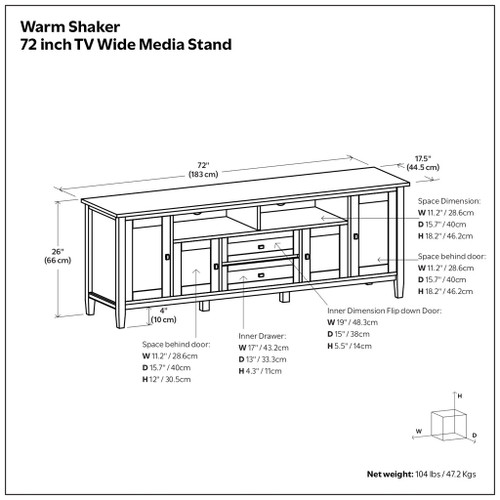 Warm Shaker - TV Media Stand, Handcrafted