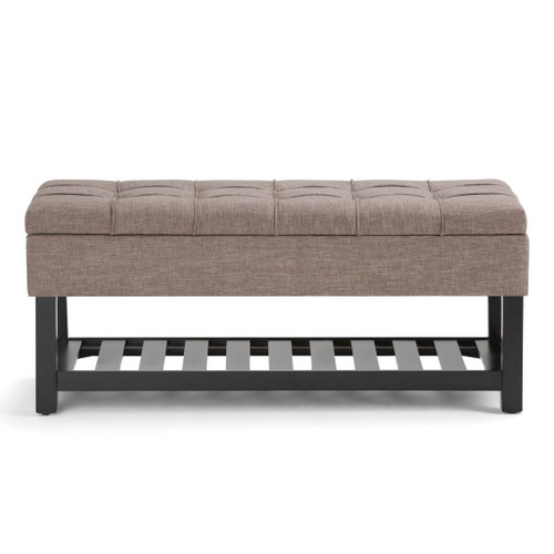 Saxon - Upholstered Transitional Storage Ottoman Bench