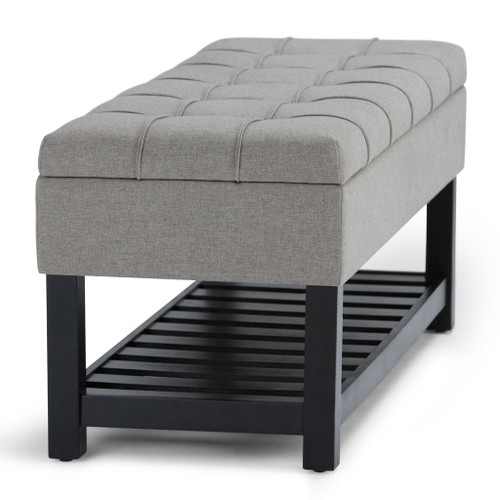 Saxon - Upholstered Transitional Storage Ottoman Bench