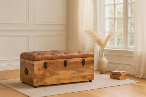 Buffalo - Leather Storage Trunk