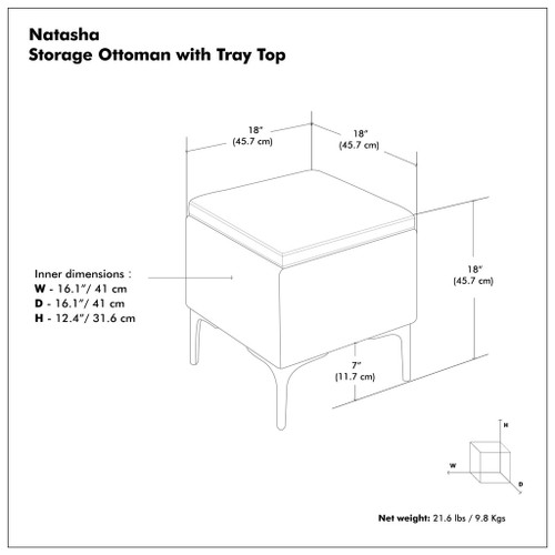 Natasha - Multifunctional Storage Ottoman With Tray