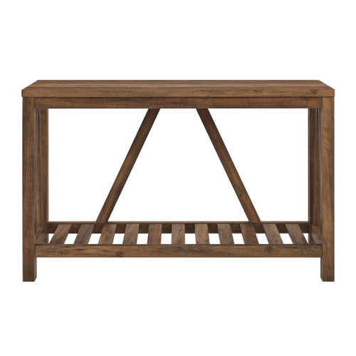 Farmhouse A Frame Entry Table With Lower Shelf