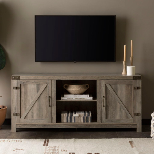 Farmhouse Barn Door TV Stand For TVs Up To 65"