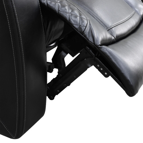 3-Piece Breathing Leather Living Room Recliner Sofa Set in Black