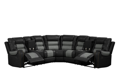Jordon Reclining Sectional in Leather Gel Jordon Reclining Sectional in Leather Gel