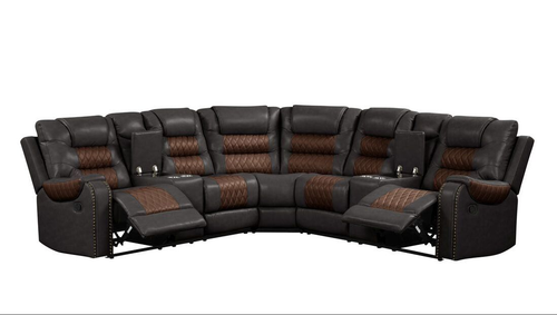Jordon Reclining Sectional in Leather Gel Jordon Reclining Sectional in Leather Gel