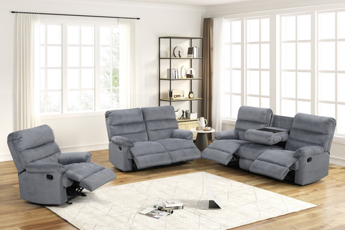 Albert Gray 3PC Reclining Set in Fabric ALBERT11 by Happy Homes Albert Gray 3PC Reclining Set in Fabric ALBERT11 by Happy Homes