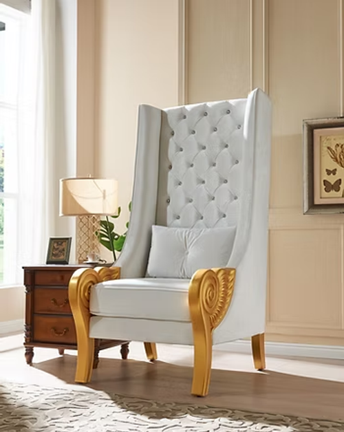 Throne 62.5" Tall White Accent Chair A-CH02 by New Era Innovations