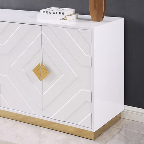 Paros White Console Table with Mirror