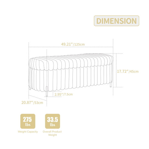 Flip Top Storage Bench With Metal Legs