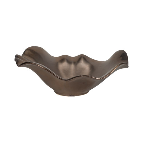 18" Ruffled Edge Bowl - Metal Bronze