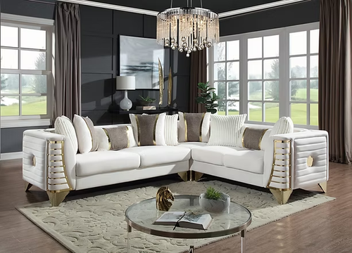 Donovan Velvet 3PC Sectional S4020 by New Era Innovations