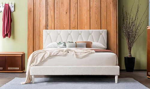 Kiran Cream Platform Bed B8071 by New Era Innovations