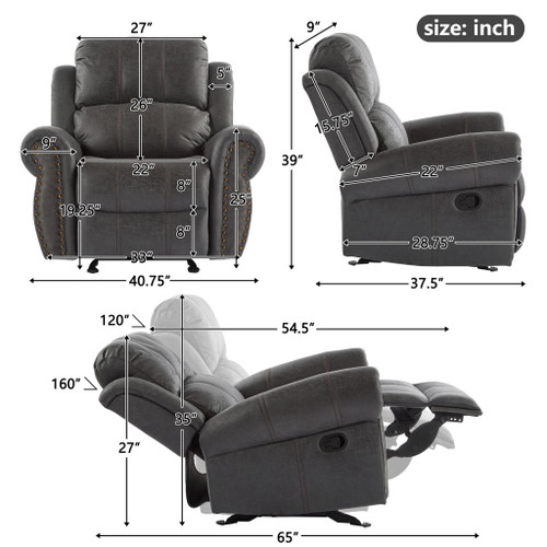 Wide Standard Manual Glider Recliner