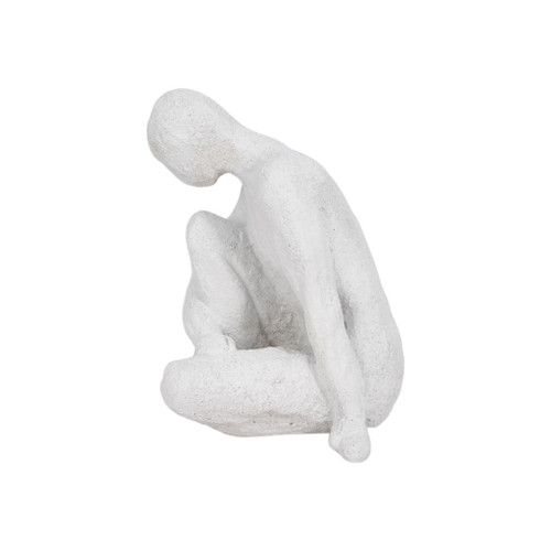 7" Contemplating Figure Rough Texture - White