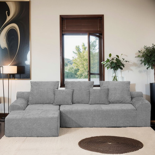 Modern L Shaped Sectional Sofa With Adjustable Configurations