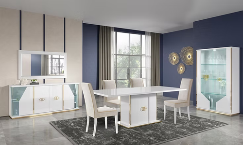 Vogue Dining Room Set in White Vogue Dining Collection by New Era Innovations