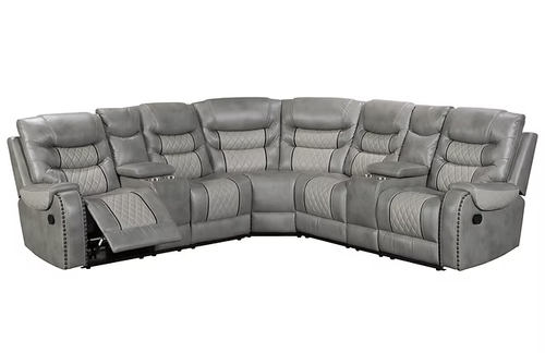 Phoenix II Reclining Sectional in Air Leather