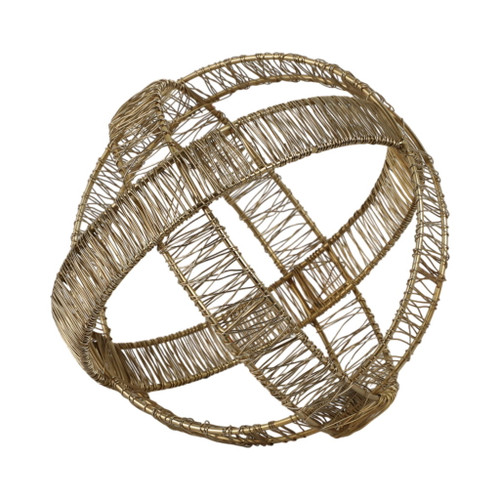 8" Woven Metal Orb - Gold