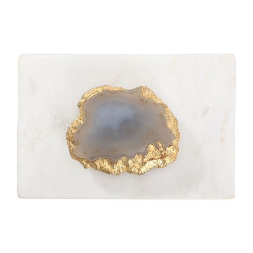 Marble 6 x 4" Box With Agate Top - Multi