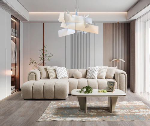 Lis Sand Boucle LAF 115" Sectional LISSAND-LSEC by Nova Furniture