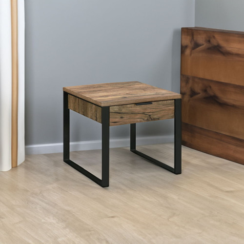 Aflo - End Table - Weathered Oak & Black Aflo - End Table - Weathered Oak & Black