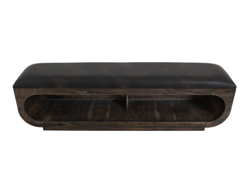Black Balam - Wooden Bench With Cushioned Seat - Oil Black