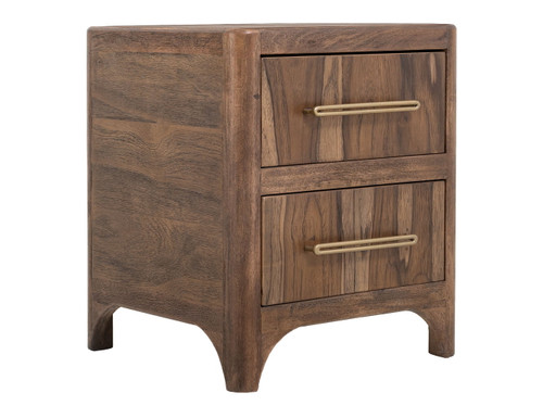 Praga - 2-Drawer Nightstand - Almond / Barrel Brown