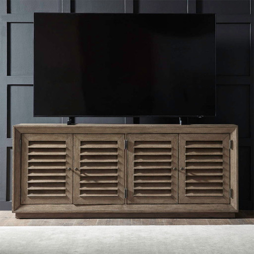 Aspen Sky - 78" TV Console - Weathered Saddle Brown