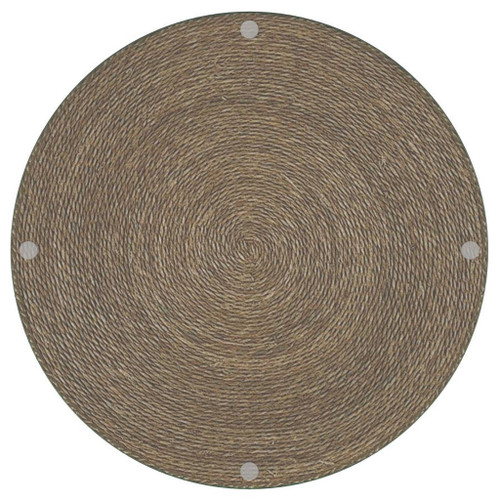 Halden - Round Woven Seagrass Accent Side Table - Light Brown