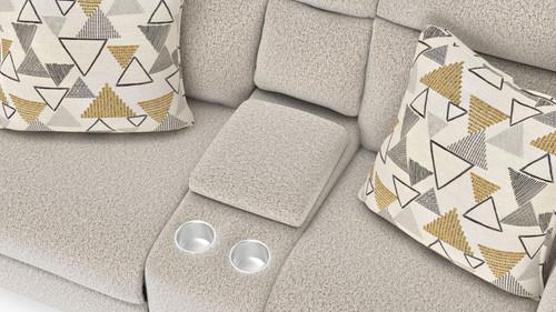 Micah - Power Headrest Power Deep Seat Reclining Console Loveseat - Oatmeal