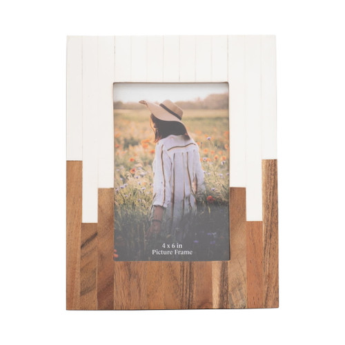 4" x 6" Resin 2-Toned Frame - Natural / White