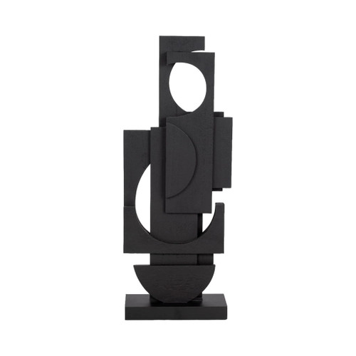 Modern Stacked Sculpture - Black