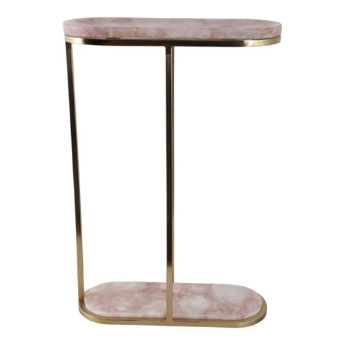 24" Eagar Quartz Accent Table - Pink