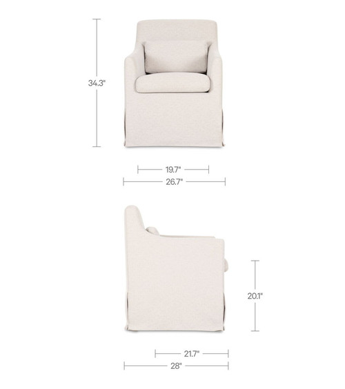 Lydia - Slipcover Dining Chair - Beige
